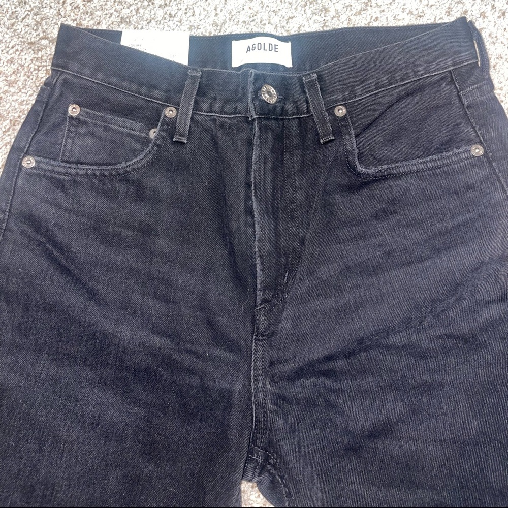 Black agolde distressed denim jeans